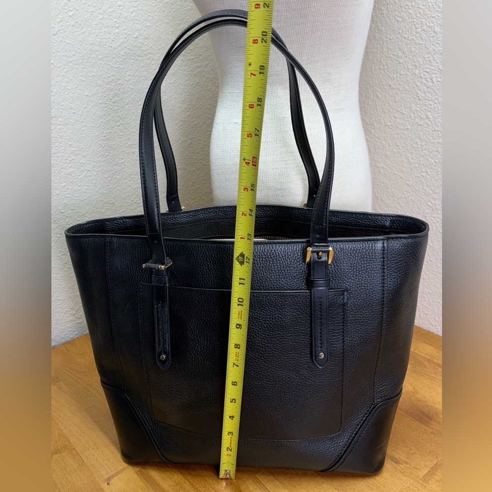 Michael Kors Black Pebbled Leather Bedford Medium Pocket Tote Bag - Picture 11 of 13